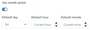 Toggle month picker